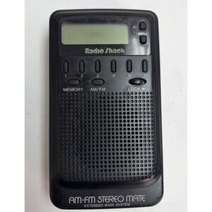 Radio Shack AM/FM Stereo Mate Clip-On Radio Working Extended Bass Vintage